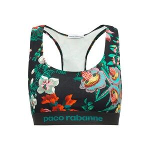 Paco Rabanne Vibrant Floral Sports Bra - Black